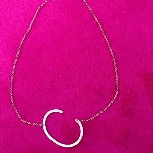 GOLD ANTHROPOLOGIE LETTER INITIAL NECKLACE